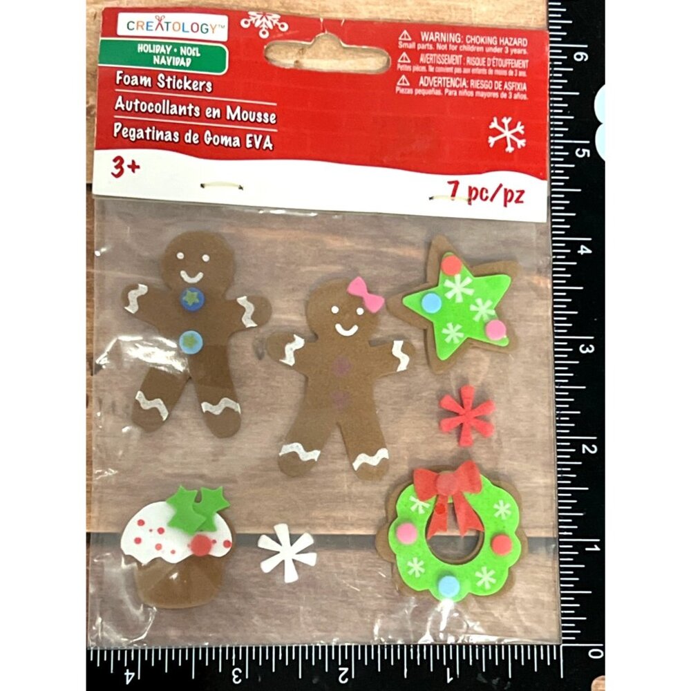 Creatology Holiday Foam Stickers 7 Pcs Christmas Gingerbread Wreath 293039